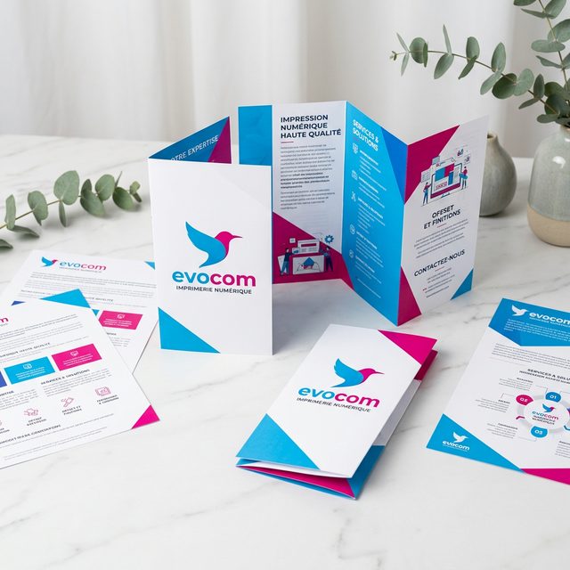 Dépliant 2 plis – 3 volets roulés