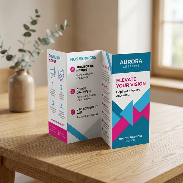 Dépliant 2 plis – 3 volets accordéon